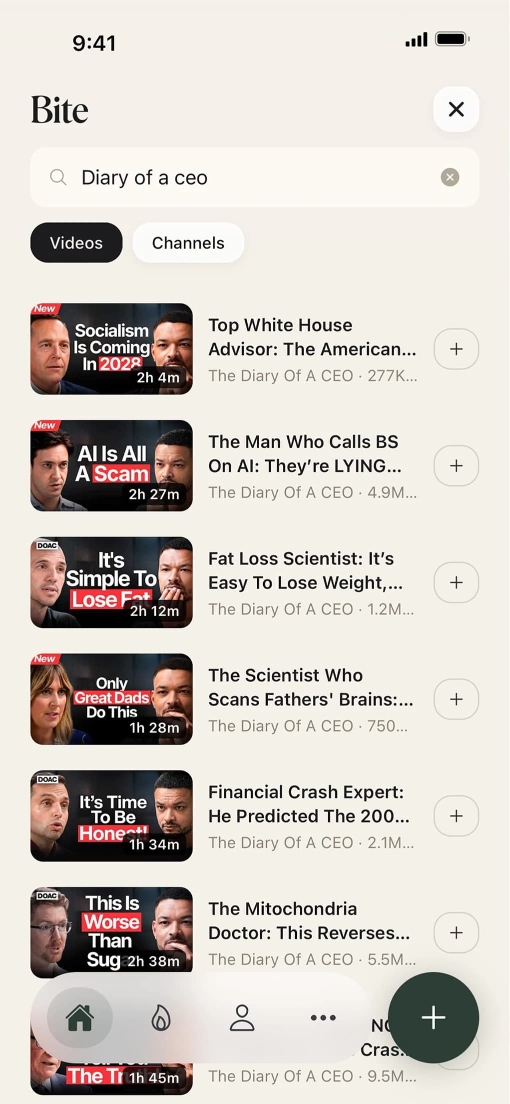 Bite search results