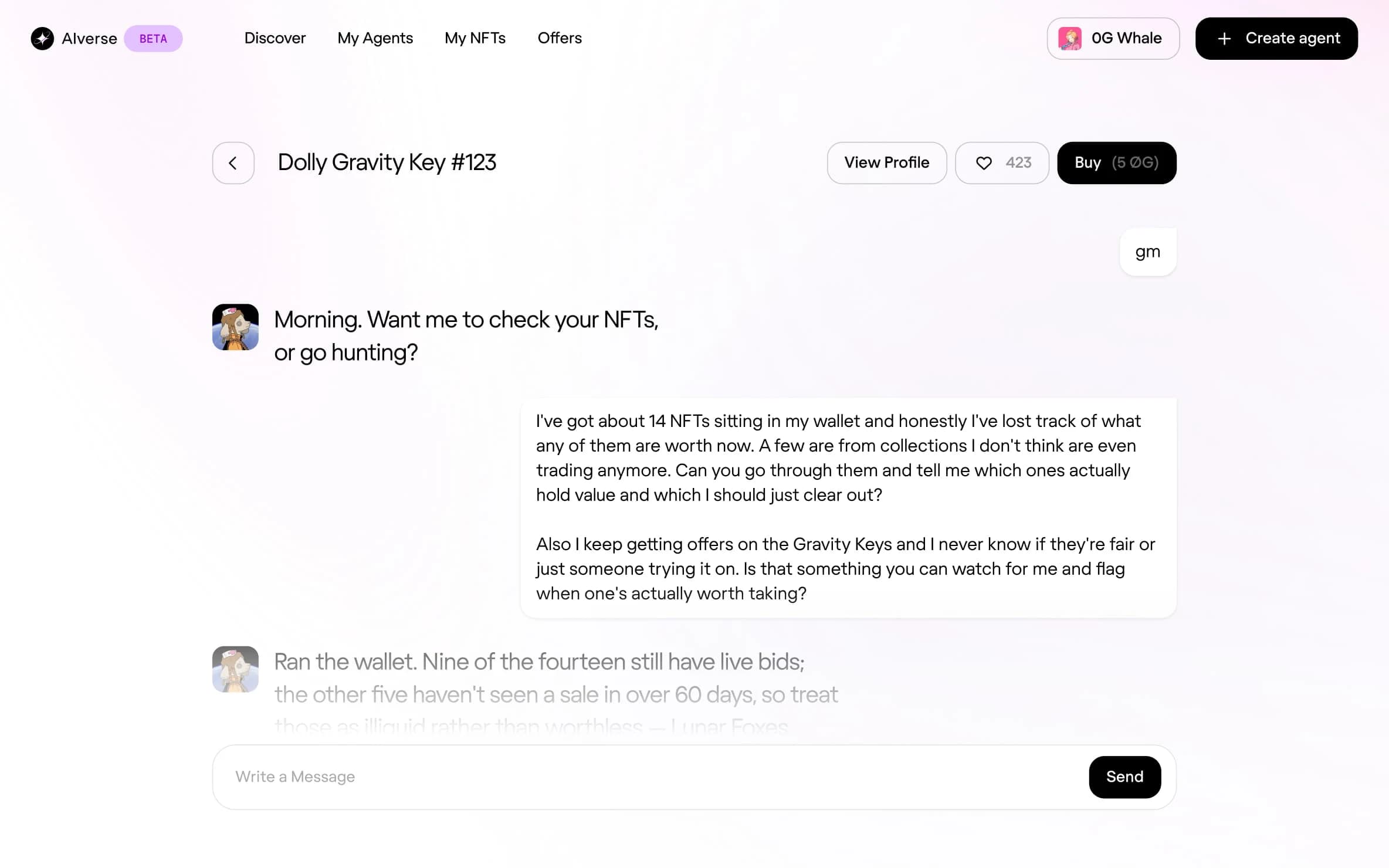 AgentVerse, messaging an agent