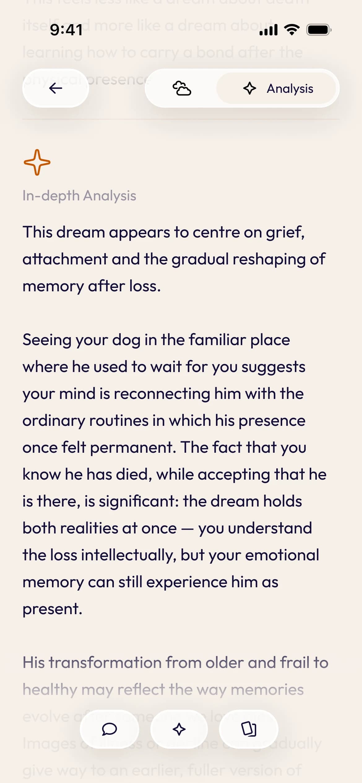 Ruya in-depth dream analysis body copy