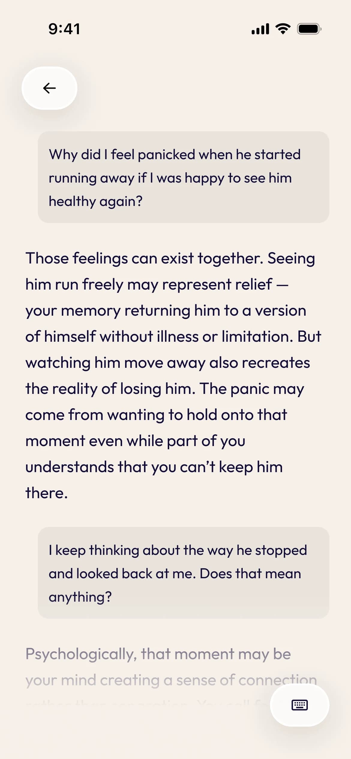 Ruya chat conversation about the dream analysis